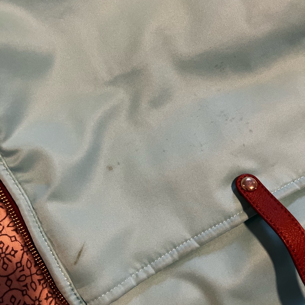 Lily Jade Brown Leather Backpack diaper bag with Teal Lining and accessories - Picture 9 of 14